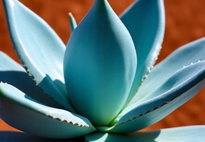 Large, architectural blue agave with sharp, defined edges in high contrast lighting