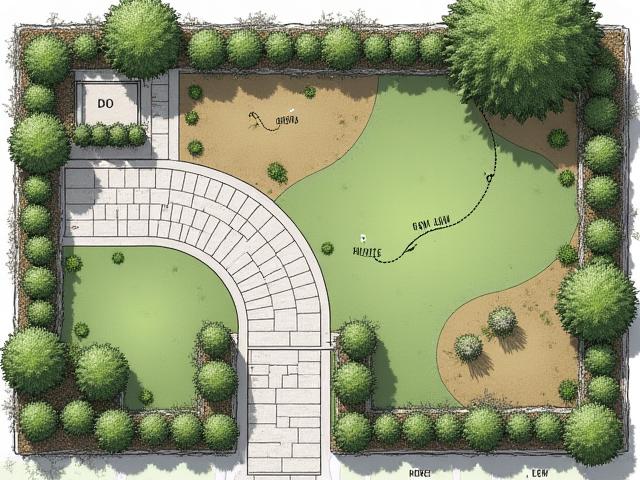 A colorful aerial visualization of a residential garden divided into several distinct irrigation zones (Zone 1: Low Water, Zone 2: Shade, Zone 3: Turf Grass) showing different emitter types and piping layouts for optimized watering.