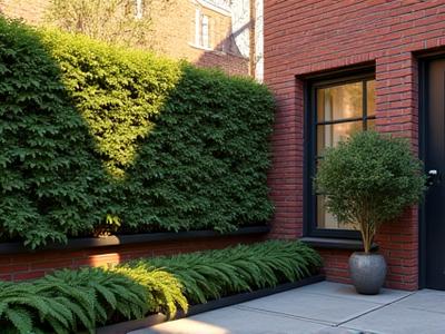 Small residential courtyard living wall in the shade.